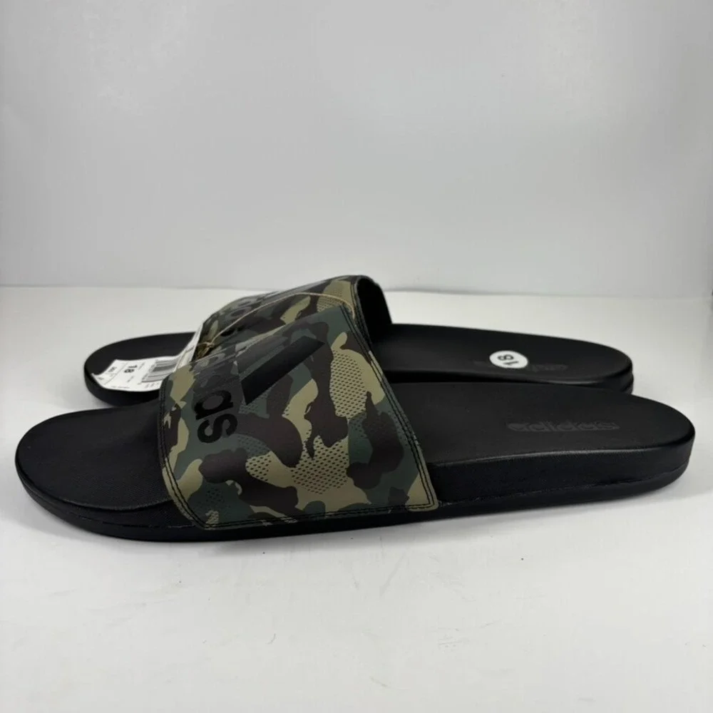 Adidas‎ Adilette Men's US 18 Camouflage Cloudfoam Slip-On Comfort Slide Sandals